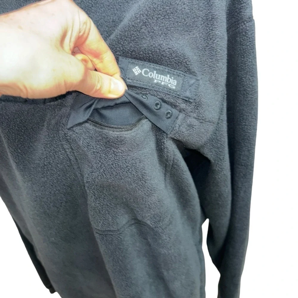 Columbia PFG Men's M Medium 1/4 Zip Fleece Pullover Sweater Mockneck Camping